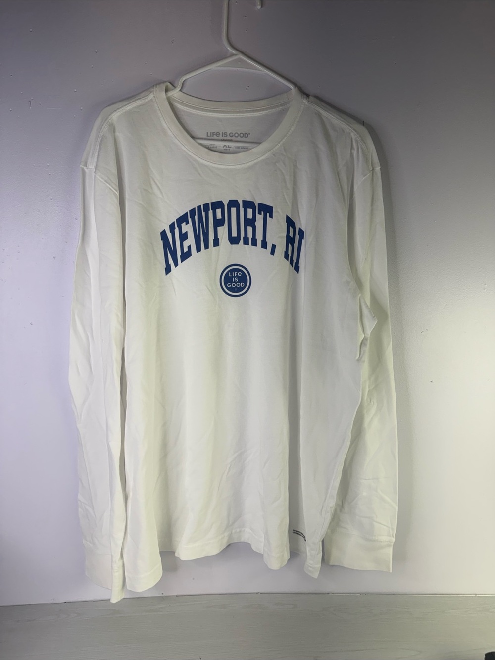 Life is Good Men's Newport RI Arch Long Sleeve Crusher Tee size XL